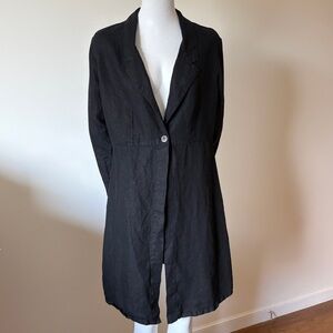 bryn Walker Charcoal Midi Oversized Linen Coat XS